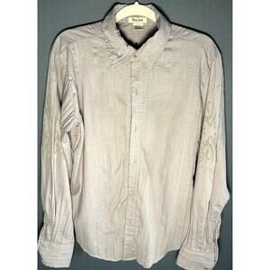 POP ICON MENS GRAY BUTTON DOWN SHIRT SIZE M
